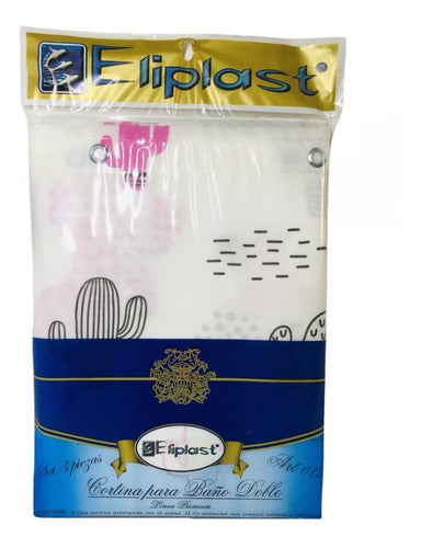 Eliplast Shower Curtain + Protector + 12 Hooks 0