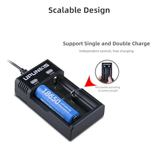 WANGDAJIEDIAN 18650 Lithium Ion Battery Charger with 2 Bays 5