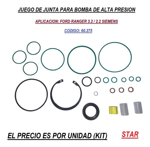 Star Juego Juntas Bomba Alta Presión Para Siemens Ranger 2.2 3.2 1