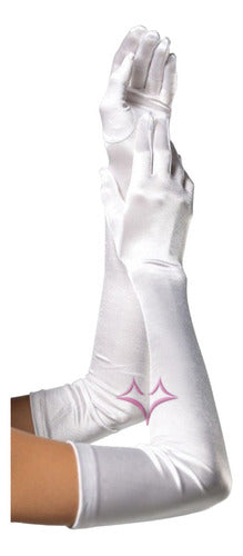 Evassina Elegant Long Gloves in Stretch Fabric for Parties 4