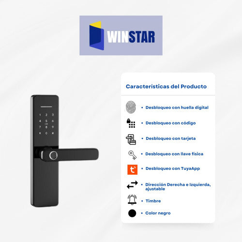 Win Star Smart Lock with Latch Tuya 1