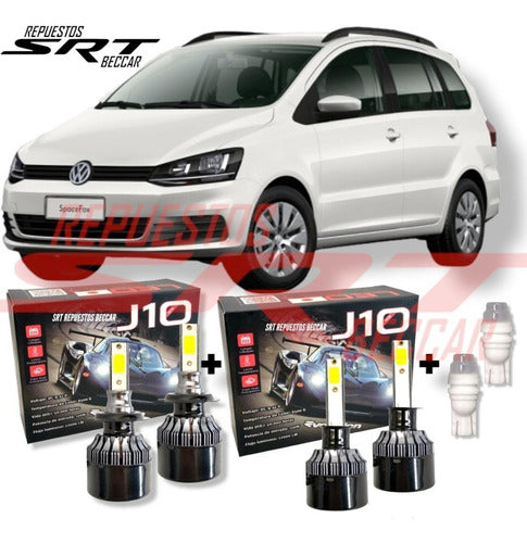 CREE LED High and Low Beam Lights Kit + LED Position Lights for VW Suran 1