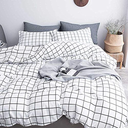 Nanko Soft Twin Grid Comforter Cover Set 0