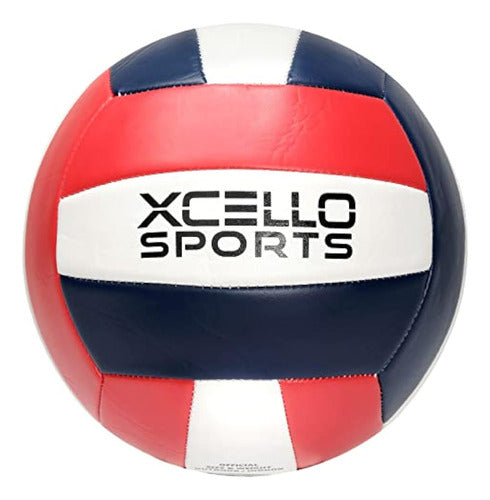 Xcello Sports Volleyball Assorted Graphics With Pump Red/Navy/White, Grey/Navy/White 3