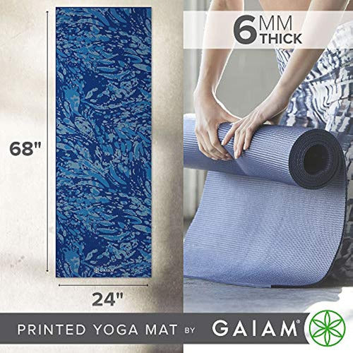 Gaiam Yoga Mat Premium Print Extra Grueso Antideslizante Eje 2