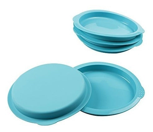 Webake 5 Piece Layers Silicone Cake Pan Set 6 Inch Rainbow Cake Mold Pizza Mold 2