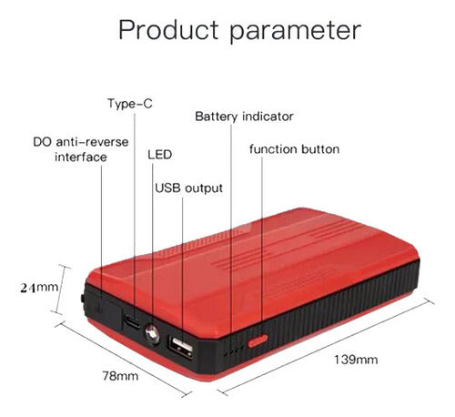 Auxiliar Partida/power Bank 12v 20000mah Vermelho 1