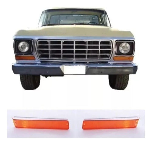 Set of 2 Front Turn Signal Lights for Ford F100 1978-1981 0