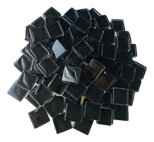 Venecitas De Vidrio 1x1cm 100u Negro 0