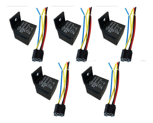 LIMING Kit 5 Rele + Zócalo Relay No Inversor 12V 40A 5 Patas Auto 1