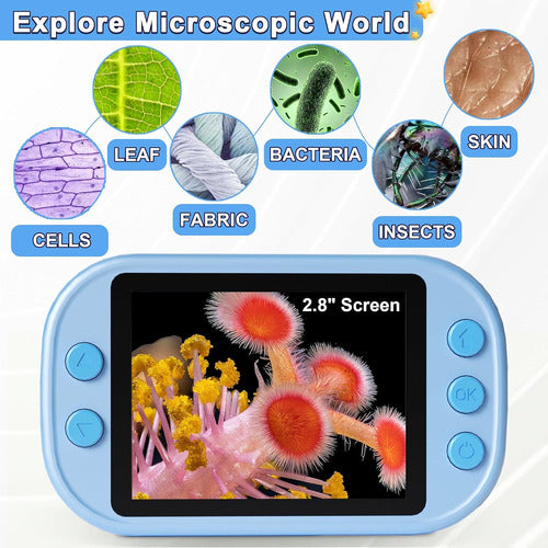 Microscopio Portátil Educativo Para Niños Con Pantalla Hd De 3