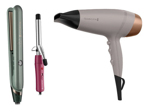 Combo Remington Hair Straightener S32A Hair Dryer D26A Curling Iro Latinafy