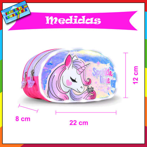 Footy Unicorn Trenza Light Pencil Case with 2 Zippers F19052 3