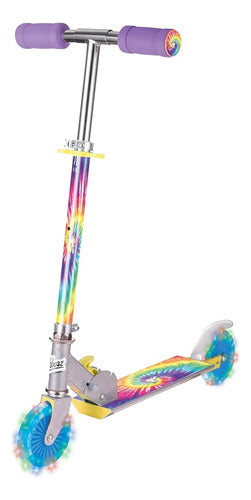 Ozbozz Tie Dye Scooter Plegable - Light Up Wheels - Edades 5 0