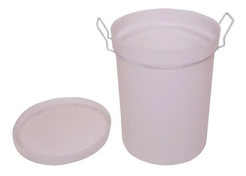 Plastic Cylindrical Gastronomic Bin with Lid and Handles 50L 1