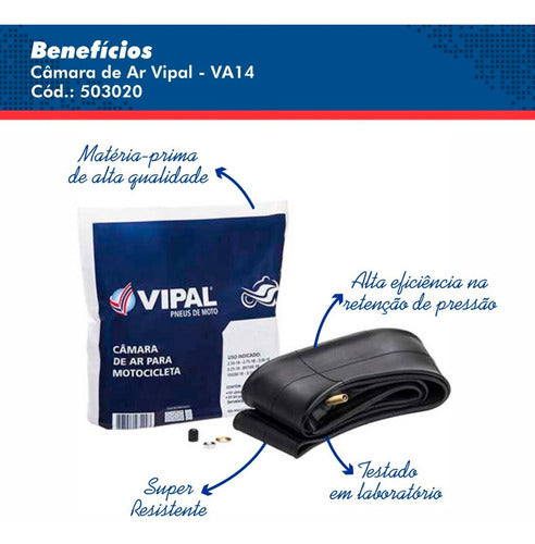 Câmara De Ar Vipal Biz 100 125 Pop 80/100-14 Aro 14 1