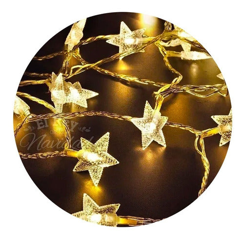 Christmas Garland with LED Star Lights in Warm White for Events 0