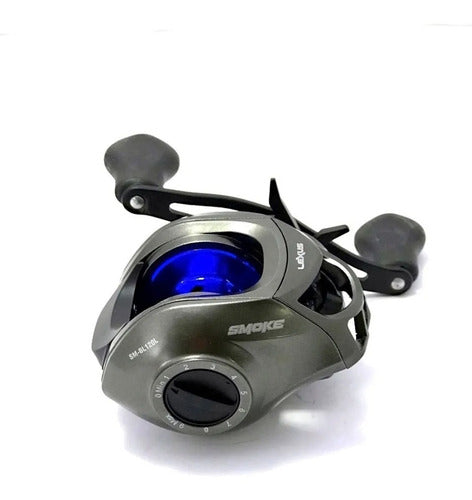 Reel Lexus Smoke Blue Huevito 6rul Baitcast Rotativo Taruch 4