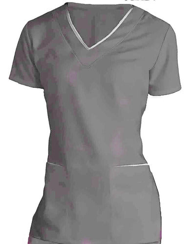 Fitted Medical Jacket with V-Neck and Spandex Trims 9