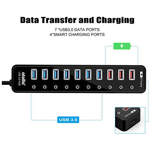 Potencia Usb 30 Hub Atolla Datos Usb 30 Hub 11  7 Puertos Us 3