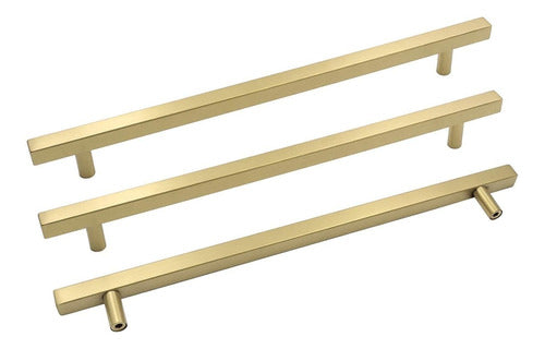 Tiradores Barra Cuadrado Metal Bronce 320mm Pack 8 0