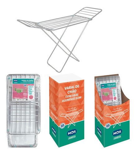 Folding Aluminum Floor Clothes Drying Rack with Wings 1