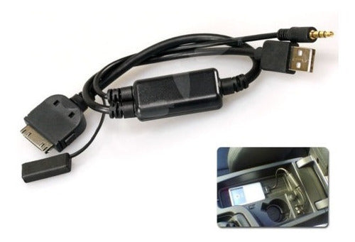 Coche Usb Aux Adaptador Audio Interfaz Y Cable Conducir Para 1