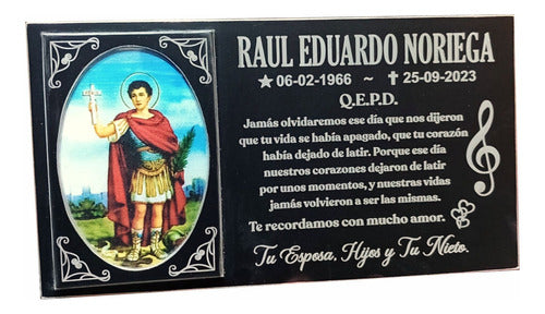 Genérica Placa Chapa Cementerio Funeraria Recordatorio Nicho 20x11cm 2