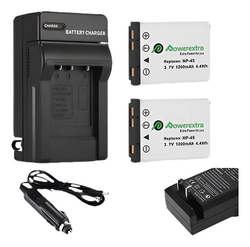 Fujifilm 2 X NP-45 NP-45A Battery + Charger for Finepix XP 0