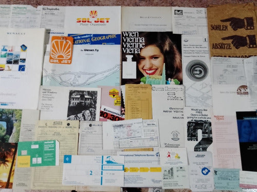 Lote Papelería De Los 80. Folletos De Viajes Compras Tickets 0