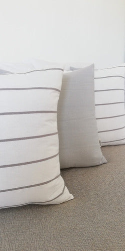 Set of 4 Plain or Striped Tusor Cushions of Your Choice 13