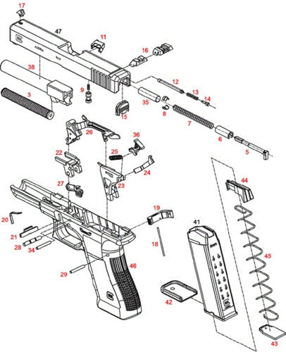 Glock 17 19 22 23 21 Original Trigger Spring 1