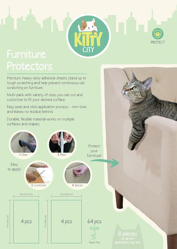 Kitty City Sofa Protectors for Cats with Scratcher 3 Pieces 2