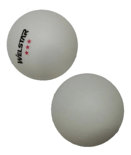 Set of 6 White Ping Pong Balls 3 Stars 40 mm 1