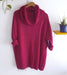 Maxi Oversized Sweater with Wide Long Neck. Black Fuchsia 5