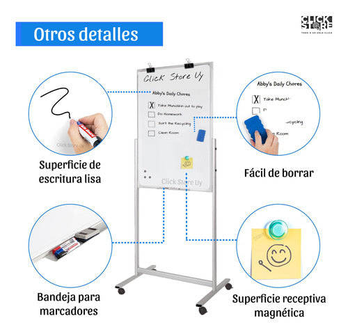 Rotafolio Pizarra Magnética Móvil 90 X 60 Con Accesorios 1