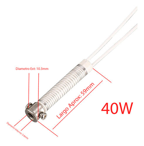 ELUMILED 2 Calefactores Repuesto Soldador Resistencia 40w 1