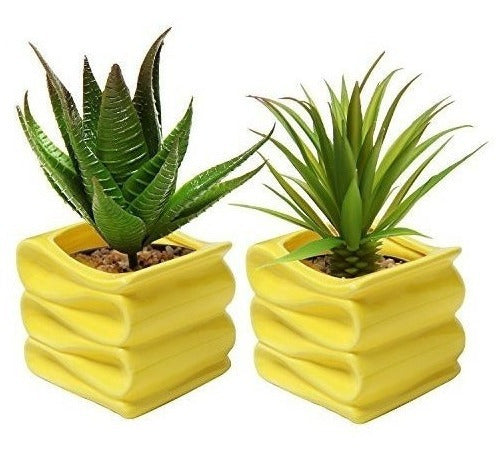 MyGift Modern Folded Design Decorative Small Planter Set of 2 0