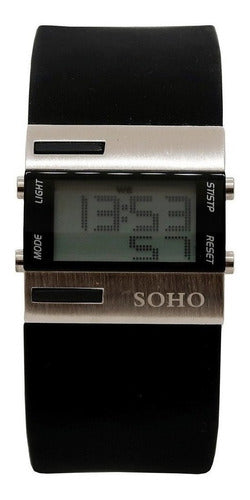 Digital Watch with Light Stopwatch Rubber Strap Soho CH2734L Installment 28
