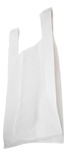 Pack of 200 White Plastic T-Shirt Bags 40x50 cm 0
