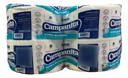 Papel Higienico Campanita Jumb0. 8 Rollos 300 M. Cono Chico. 1