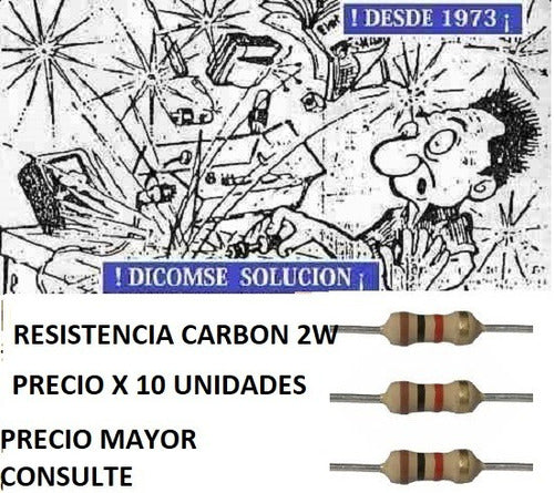 Royal Resistencia Carbon 2w 5% 220 Ohm X 10 Unid 0