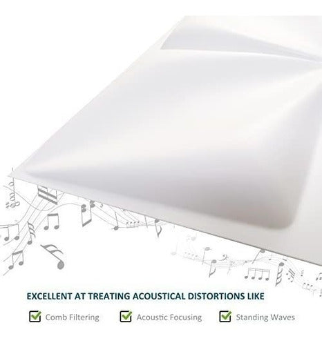 4 Panel Difusor De Sonido Acustico - Blanco. 3