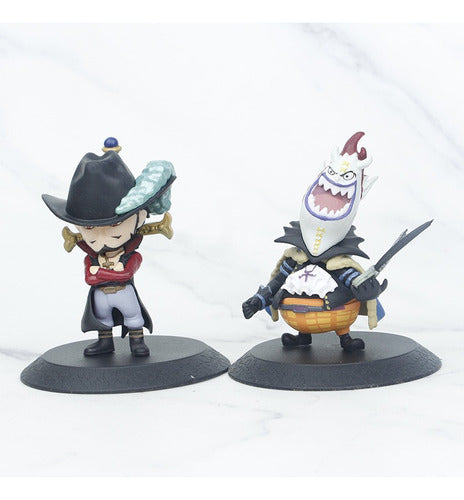 Figura One Piece Set X8 Chibi Ace Jinbe Shichibukai PVC 6