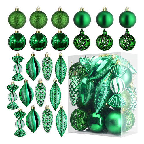 Adornos Navideos Para Decoracin De Navidad, Color Verde, 24 0