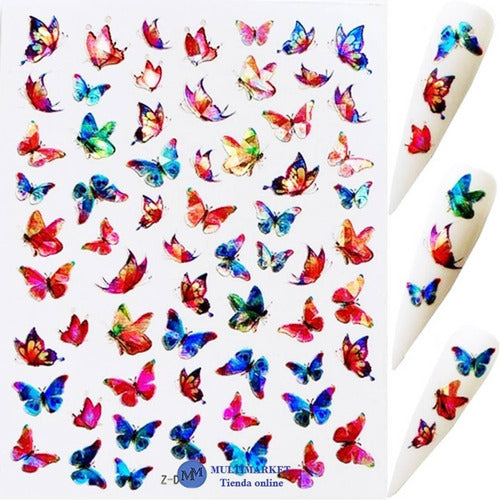 Self-Adhesive Nail Stickers - Butterflies - Nail Art 87