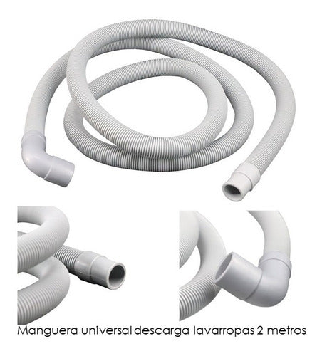 Manguera Flexible Descarga Lavarrop Universal 2 Mts+soporte 4