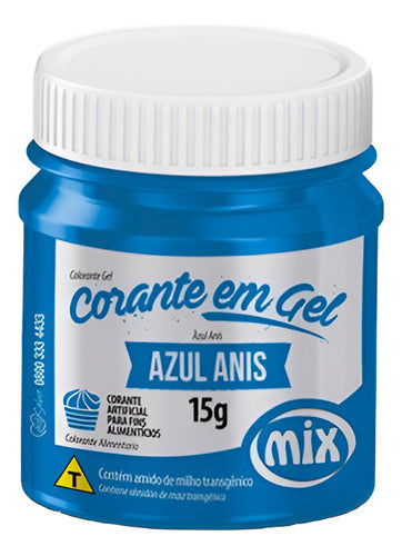 Mix Colorante En Gel 15 Gr. Azul Anís Para Repostería 0