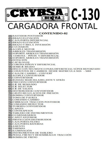 Crybsa  Cargadora Frontal  C-130 Despiece 2