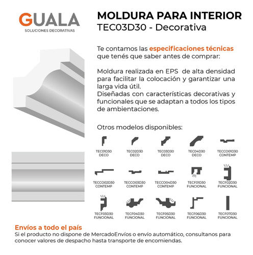 Guala Moldura Telgopor Eps Interior 45x45 Para Techo Pared 5